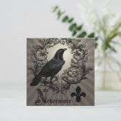 ヴィンテージのハロウィンのモダンなカラス カード (スタンド正面)