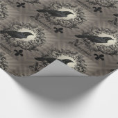 ヴィンテージのハロウィンのモダンなカラス ラッピングペーパー (角)