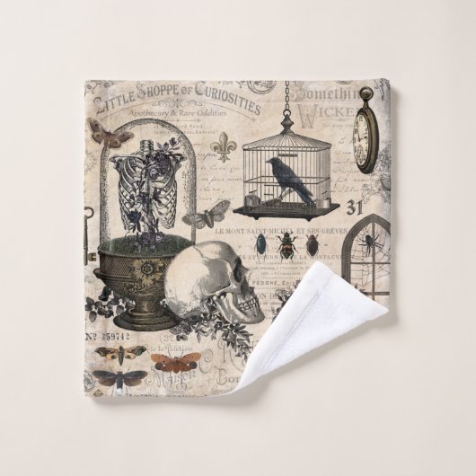 ヴィンテージのハロウィンのモダンな庭 ウォッシュタオル (ウォッシュタオル)