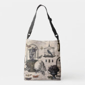 ヴィンテージのハロウィンのモダンな庭 クロスボディバッグ (裏面)