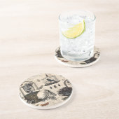 ヴィンテージのハロウィンのモダンな庭 コースター (側面)