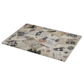 ヴィンテージのハロウィンのモダンな郵便はがき カッティングボード (角)