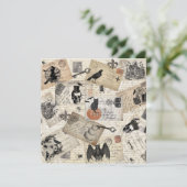 ヴィンテージのハロウィンのモダンな郵便はがき カード (スタンド正面)