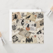 ヴィンテージのハロウィンのモダンな郵便はがき カード (正面/裏面インサイチュ)