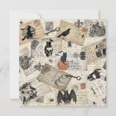 ヴィンテージのハロウィンのモダンな郵便はがき カード (正面)