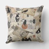 ヴィンテージのハロウィンのモダンな郵便はがき クッション (裏面)