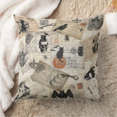 ヴィンテージのハロウィンのモダンな郵便はがき クッション (ブランケット)