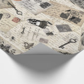 ヴィンテージのハロウィンのモダンな郵便はがき ラッピングペーパー (角)