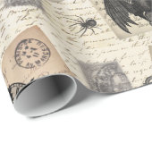 ヴィンテージのハロウィンのモダンな郵便はがき ラッピングペーパー (ロールコーナー)