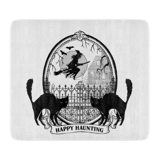 ヴィンテージのハロウィンのモダンな魔法使い カッティングボード (正面)