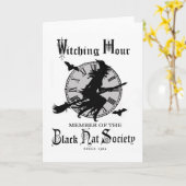 ヴィンテージのハロウィンのモダンな魔法使い カード (黄色い花)