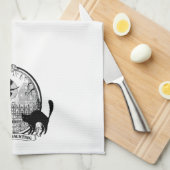 ヴィンテージのハロウィンのモダンな魔法使い キッチンタオル (四つ折り)