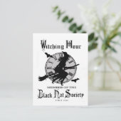 ヴィンテージのハロウィンのモダンな魔法使い シーズンポストカード (スタンド正面)