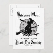 ヴィンテージのハロウィンのモダンな魔法使い シーズンポストカード (正面/裏面)