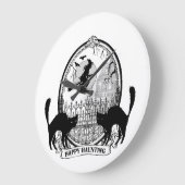 ヴィンテージのハロウィンのモダンな魔法使い ラージ壁時計 (傾斜)