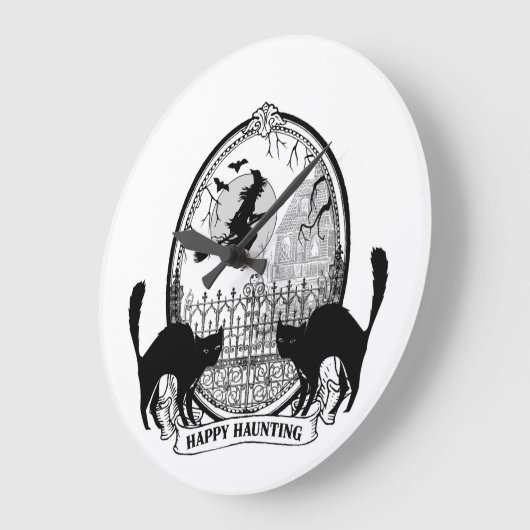 ヴィンテージのハロウィンのモダンな魔法使い ラージ壁時計 (傾斜)
