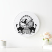 ヴィンテージのハロウィンのモダンな魔法使い ラージ壁時計 (ホーム)