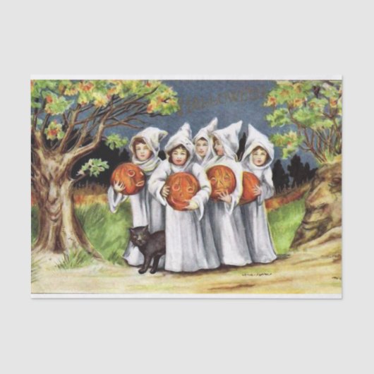 ヴィンテージのハロウィンの子供のパーティーのティッシュ 薄葉紙 (正面)