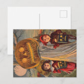 ヴィンテージのハロウィンの子供の招待状の郵便はがき インビテーションポストカード (正面/裏面)