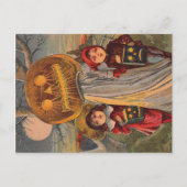 ヴィンテージのハロウィンの子供の発表の郵便はがき 案内ポストカード (正面)