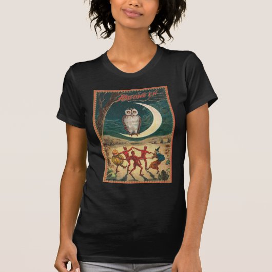 ヴィンテージのハロウィンの悪魔の夜 Tシャツ (正面)