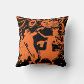 ヴィンテージのハロウィンの悪魔の魔法使いのダンス クッション (裏面)