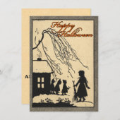 ヴィンテージのハロウィンの招待状 招待状 (正面/裏面)