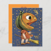 ヴィンテージのハロウィンの招待状 招待状 (正面/裏面)