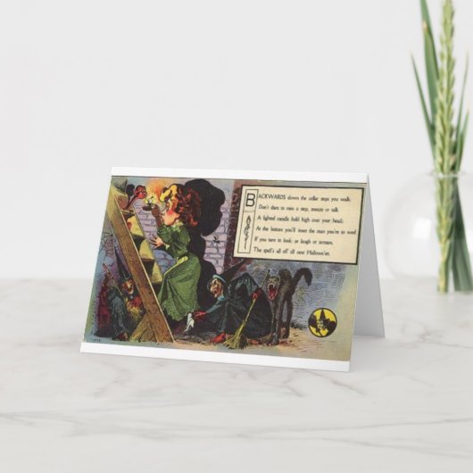 ヴィンテージのハロウィンの挨拶状のクラシックポスター カード (正面)