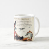 ヴィンテージのハロウィンの挨拶状のクラシックポスター コーヒーマグカップ (正面右)