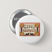 ヴィンテージのハロウィンの挨拶状のクラシックポスター 缶バッジ (正面&裏面)