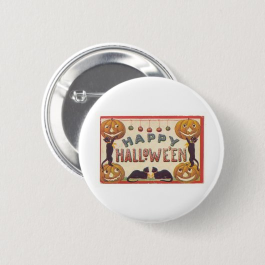 ヴィンテージのハロウィンの挨拶状のクラシックポスター 缶バッジ (正面&裏面)
