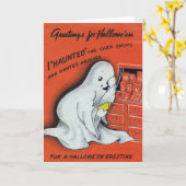 ヴィンテージのハロウィンの挨拶状 カード (黄色い花)