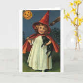 ヴィンテージのハロウィンの挨拶状 カード (黄色い花)