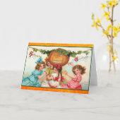 ヴィンテージのハロウィンの挨拶状 カード (黄色い花)