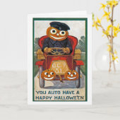 ヴィンテージのハロウィンの挨拶状 カード (黄色い花)