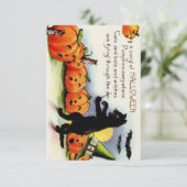 ヴィンテージのハロウィンの歌うカボチャ応答カード 出欠カード (スタンド正面)