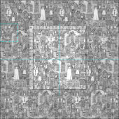 ヴィンテージのハロウィンの白黒 ファブリック (タイル)