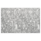 ヴィンテージのハロウィンの白黒 ファブリック (ファットクウォーター)