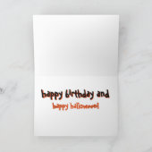 ヴィンテージのハロウィンの誕生日 カード (内部)