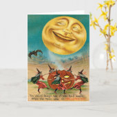 ヴィンテージのハロウィンの郵便はがき カード (黄色い花)