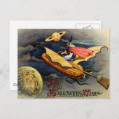 ヴィンテージのハロウィンの郵便はがき ポストカード (正面/裏面)