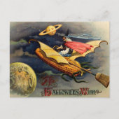 ヴィンテージのハロウィンの郵便はがき ポストカード (正面)