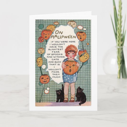 ヴィンテージのハロウィンの願いここにいました、 カード (正面)