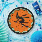 ヴィンテージのハロウィンの飛んでいるな魔法使いのプレート ペーパープレート (パーティー)