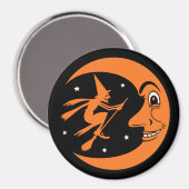 ヴィンテージのハロウィンの魔法使いおよび月の磁石 マグネット (正面/裏面)