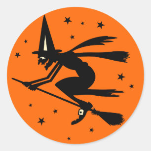 ヴィンテージのハロウィンの魔法使いのステッカー ラウンドシール