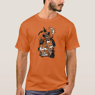 ヴィンテージのハロウィンの魔法使いのトリック・オア・トリート Tシャツ
