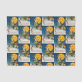 ヴィンテージのハロウィンの魔法使いの月によってタイルを張られるパーティーのティッシュ 薄葉紙 (正面)