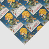 ヴィンテージのハロウィンの魔法使いの月によってタイルを張られるパーティーのティッシュ 薄葉紙 (詳細)